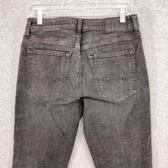 American Eagle Outfitters Men 29 x 29 Distressed Black Slim Straight Jeans Denim - Picture 8 of 11